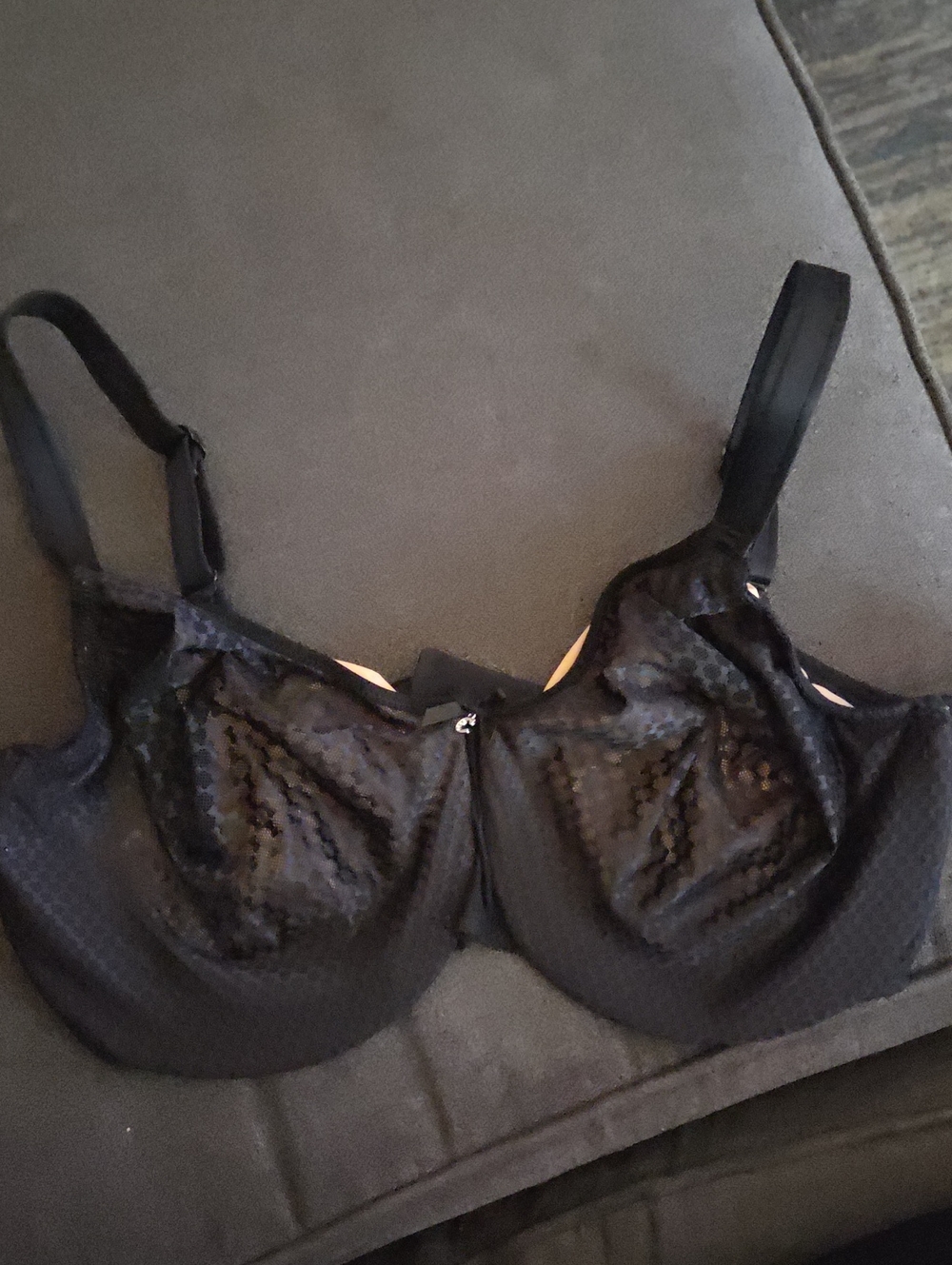 New With Tags Chantelle Black Lace Underwire Bra 36 H 5D